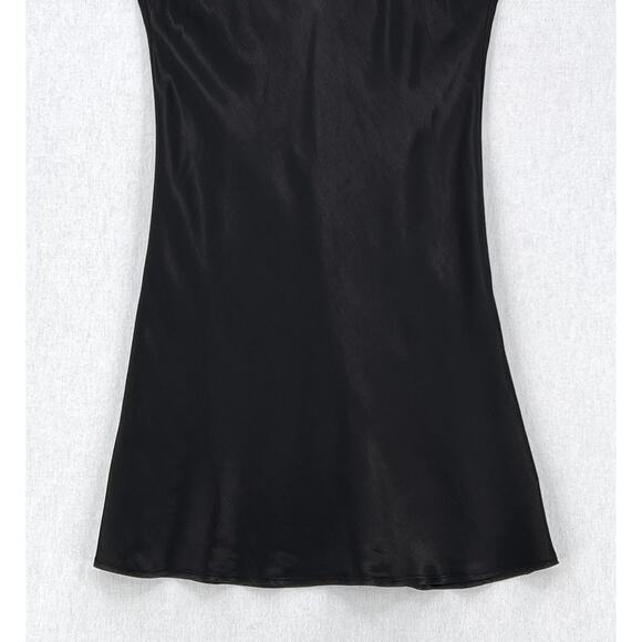 ENZA COSTA Viscose Bias Mini Slip Dress Womens Small Black Strappy Tank NEW - Picture 7 of 13